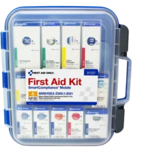 SmartCompliance Mobile 25-Person 2021 First Aid Kit, Without Meds ANSI A Clear Front, 112 pieces